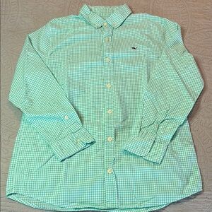 Vineyard Vines Mint Green Gingham Button-Up Shirt